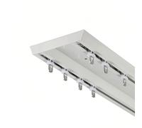 Riel De Cortina Doble, Ista De Cortina De Aluminio Silencio Rieles De Cortina Y Accesorios 120/170/200/300/480/500cm(White,4.6FT/140CM)