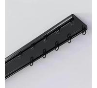 Riel de cortina doble para montaje en techo ajustable, 4 rieles de cortina ocultos deslizantes, todo en uno, diseño de aluminio para sala de estar, perfecto para protección de privacidad y fácil