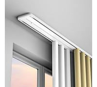 Riel de cortina doble para montaje en techo, aleación de aluminio, diseño de nano silencio para sala de estar y dormitorio, 3,6 m, divisor de lujo resistente Ra White