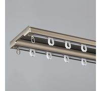 Riel De Cortina Doble, Pista De Cortina De Aluminio Silencio, Barras De Cortina Individuales Resistentes para Divisor De Habitaciones, 100/200/300/400/500/600cm(Champagne,6.9FT/210CM)