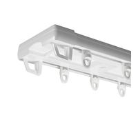 Riel De Cortina Doble, Pista De Cortina De Aluminio Silencio, Rieles para Cortinas para Montaje En Techo, Kit De Riel De Techo De Partición Resistente 70-600cm(White,260CM (8.5FT))