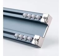 Riel de cortina doble resistente de 2 m, soporte de techo para sala de estar y dormitorio, sistema de barra de cortina azul duradero, fácil de instalar, ideal para cortinas y cortinas