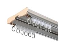 Riel De Cortina Doble, Riel De Cortina De Techo De Aluminio Riel De Cortina De Alta Resistencia 5 M Personalizable, Adecuado For Sala De Estar Baño Dormitorio Kit De Riel De Techo De Partición