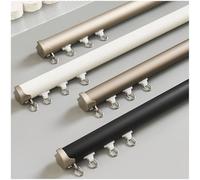 Riel de cortina dorado de aluminio de 4.1 pies con rodillos silenciosos, ideal para ducha, cama, caravana y separadores de habitaciones, diseño duradero de alta calidad