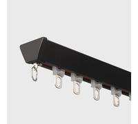 Riel De Cortina En V, Riel De Techo De Aluminio Para Cortinas, Rieles De Cortina Silenciosos, Rueda De Rodamiento, Negro, Blanco, Gris, Para Dormitorio, Salón, Oficina, Separad(Size:180cm,Color:Negro)