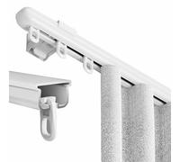 Riel de Cortina Extensible Barra Cortina Techo o Pared 0.85-1.50m 1.75-3.30m 2.2-4.20m Palo de Cortina in Aluminio con Gancho para Separador de Ambientes Gazebo/Ducha/Dormitorio(1.15-2.10m Side Mount)