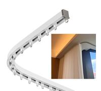 Riel de cortina flexible ajustable divisor de habitación de aluminio oculto para esquinas de 1 m a 5 m de longitud, ideal para cortinas y diseño de interiores