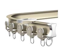 Riel de cortina flexible de 1 m a 6,7 m, riel de techo de aluminio para divisor de habitación, balcón, caravana, diseño curvo, 2 m de longitud, color D, fácil instalación, funcionamiento suave