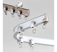 Riel De Cortina Flexible En Aluminio - Doblable, Barra De Cortinas Universal Para Montaje Techo O Pared Separador De Ambientes De Cortina De Ventana De Bahía De Ducha RV(Champagne-B,250cm/8.2ft)
