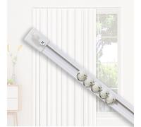 Riel de cortina flexible: no requiere taladrar, una sola pista para ventanas, armarios, separadores de habitación, montaje autoadhesivo en pared/techo (montaje en techo, fácil instalación, diseño