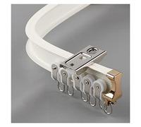 Riel de cortina flexible para techo, 10 23 pies de largo, sistema de riel de metal resistente, color blanco (2 m)