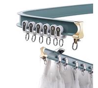 Riel de cortina flexible resistente de 100 a 660 cm con rodillos, montaje en pared en el techo para rieles curvos/rectos, ideal para cortinas divisoras de habitaciones y tul
