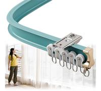 Riel de cortina flexible, rieles rectos y curvados para separadores de habitaciones, ideal para ventanas de bahía, esquinas de balcón, ventanas en forma de U y en forma de L
