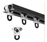 Riel de cortina oculto para montaje en techo, deslizador de aluminio de 4,4 m de largo con rodillos de marcha suave, color negro, ideal para una instalación sin costuras en el techo