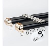Riel de Cortina para Techo, Barra de Cortina silenciosa, Resistente, Deslizante, de Doble Poste, para Montaje en Pared, 3,4 m/11 pies