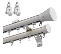 Riel de Cortina Resistente Barra para Cortina de Aluminio Riel para Cortinas con Accesorios para Gazebo Ducha Dormitorio 1m-6m(Blanca,3.8m)