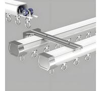 Riel de cortina resistente, doble riel, sistema de riel de cortina de deslizamiento silencioso, barra de cortina de montaje en techo o pared para oficina, sala de estar, ser (tamaño: 4 m, color