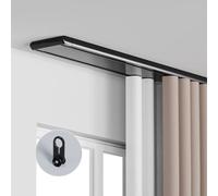 Riel de cortina resistente, kit de riel de techo silencioso para un funcionamiento suave en salas de estar y baños, diseño oculto versátil para una fácil instalación y cortinas elegantes