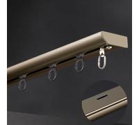 Riel De Cortina Resistente Riel para ventana con barra de cortina de una sola pista con bordes arqueados, de riel de techo para ventanas, dormitorios y duchas, deslizamiento silencio