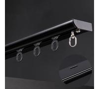 Riel De Cortina Resistente Riel para ventana con barra de cortina de una sola pista con bordes arqueados, de riel de techo para ventanas, dormitorios y duchas, deslizamiento silencio