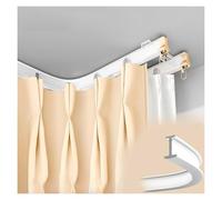 Riel de cortina - Riel de techo doble ajustable para divisores curvos de ventana de bahía, fácil instalación, diseño flexible y flexible