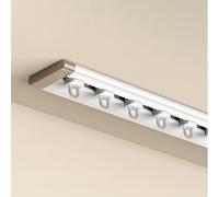 Riel De Cortina Ultrafino Para Techo Para Ventana De Apertura Interior Barras De Cortina De Aluminio Para Separar Ambientes Pistas De Ventana Blanca(White-C,90cm/2.9ft)