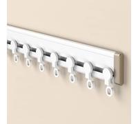 Riel De Cortina Ultrafino Para Techo Para Ventana De Apertura Interior Barras De Cortina De Aluminio Para Separar Ambientes Pistas De Ventana Blanca(White-W,180cm/5.9ft(2 * 90cm))