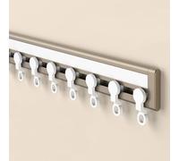 Riel De Cortina Ultrafino Para Techo Para Ventana De Apertura Interior Barras De Cortina De Aluminio Para Separar Ambientes Pistas De Ventana Blanca(Champ-W,180cm/5.9ft(2 * 90cm))