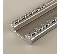 Riel de doble riel de 200/300/400 cm, soporte de techo de aluminio para rieles deslizantes, ideal para cortinas pesadas, diseño fácil de instalar, perfecto para decoración del hogar