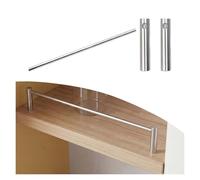 Riel de Estante Paquete 1/2/3 unidades Plateado Conectores barandillas estantes, Conjunto valla decorativa protección con soportes almacenamiento gabinetes cocina(Set of 1,L 26in(66cm))