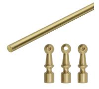 Riel de Estante Rieles Barra de Estante de Latón Macizo y Pequeño Soporte Vertical, Barandilla Universal para Estantes de Pared, Ideal para Armarios y para Evitar Caídas(Style C,21in/53cm)