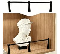 Riel de Estante Rieles Riel Metálico para Estantes de Vitrinas de Colección, Barandillas Estrechas Anticaída para Estantes Colgantes, Barandilla de Madera para Exhibición(Black,49in/124cm)