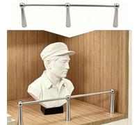 Riel de Estante Rieles Riel Metálico para Estantes de Vitrinas de Colección, Barandillas Estrechas Anticaída para Estantes Colgantes, Barandilla de Madera para Exhibición(Silver,8in/20cm)