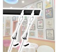 Riel de fotos ajustable negro de 300 cm, kit de colgador de fotos montado en la pared con gancho para marcos, macetas de flores y espejos. Elegante juego de moldura de cables para decoración del hogar