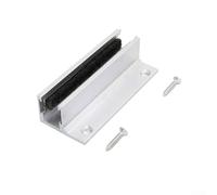 Riel de guía de piso para puerta corredera de vidrio con forro de felpa, sistema de riel inferior de aleación de aluminio de aviación para puertas de vidrio de 0 a 14 mm, reducción de ruido de hasta