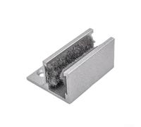 Riel de guía de piso para puerta corrediza de vidrio con forro de felpa para vidrio de 0 a 14 mm, reducción de ruido hasta un 80%, aleación de aluminio de aviación resistente, antibalanceo ajustable