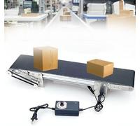 Riel de máquina expendedora de cinta transportadora de acero inoxidable, transportador eléctrico de mesa de velocidad ajustable para e línea de producción, equipo de manipulación de