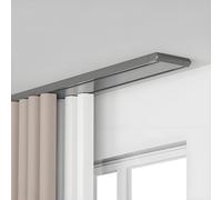 Riel de montaje en techo de doble fila resistente de 7 pies - Moderno riel deslizante para una fácil instalación, ideal para sala de estar, dormitorio, tratamientos de ventanas de hospital - Elegante