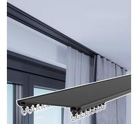 Riel de montaje en techo de doble riel resistente para cortinas de ventana de bahía, barra de metal ajustable para una fácil instalación y personalización