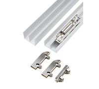 Riel de puerta corredera con sistema de polea para paneles de vidrio, solución de deslizamiento suave para puertas de armarios y armarios