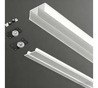 Riel de puerta corrediza suave y accesorios de rodillo, sistema universal de doble pista para armario o puertas plegables, kit de rueda de repuesto de bajo ruido