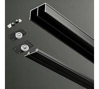 Riel de puerta corrediza suave y accesorios de rodillo, sistema universal de doble pista para armario o puertas plegables, kit de rueda de repuesto de bajo ruido
