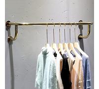 Riel de Ropa de Acero montado en la Pared con Barra de Colgar de la Capa de Pared de 4 Bases Perchero de Ropa Comercial para Tienda de Ropa, Pintado en Oro Brillante (Size : 80×30×14cm) Decoration