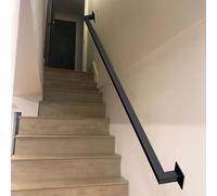Riel de seguridad de hierro negro de 3 pies para escaleras interiores, terraza al aire libre, loft, porche, barra de agarre con diseño de tubería industrial para un apoyo seguro