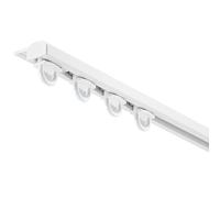 Riel de techo ajustable con rodillos silenciosos, divisor de habitación Ra para apertura interior, 150 cm, color blanco, perfecto para optimización del espacio y soluciones de privacidad