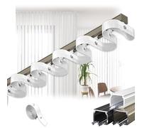 Riel de techo champán con soporte, sistema de riel transversal plegable ondulado de 3,6 m / 11.8ft para divisor de habitaciones, ideal para sala de estar, baño y dormitorio
