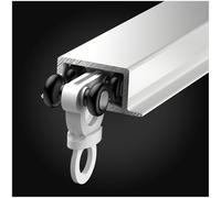 Riel de techo corredizo empotrable ajustable de 1 m a 6 m, divisor de habitación versátil y barra de división para el hogar y la oficina, aluminio duradero, acabado blanco (9.8 pies)