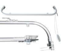 Riel de Techo Curvado en Aluminio Blanco Personalizable, Completo con Accesorios de Montaje, Movimiento con Cuerda, Barra de Cortinas Deslizante para Techo o Pared (150 CM CÚMULO A LA DERECHA