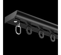 Riel de techo curvo ultrafino para formas rectas/L/U/S/O 220 (7 pies) negro, perfecto para ventanas y ventanas de bahía