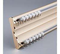 Riel de techo de aluminio ajustable de 1 a 5 m para divisor de habitación, sistema deslizante suave dorado, perfecto para decoración del hogar y gestión del espacio